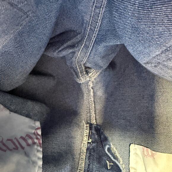 Juicy Couture Jeans Women's 7/28 Blue Lunita Wide Leg Rhinestone Logo Flare NWT - Picture 7 of 14